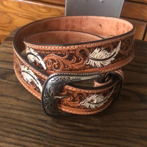 Cowboy leather belt unisex